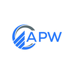 APW Flat accounting logo design on white  background. APW creative initials Growth graph letter logo concept. APW business finance logo design.