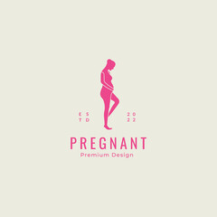 pregnant lady logo design vector graphic icon symbol illustration