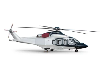 Cercles muraux hélicoptère Luxury passenger helicopter isolated on white background