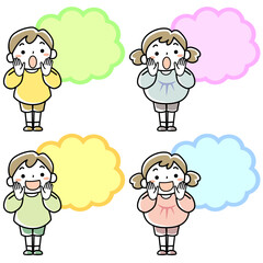 呼びかける子どもと吹き出し