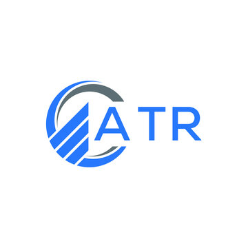 ATR Flat accounting logo design on white  background. ATR creative initials Growth graph letter logo concept. ATR business finance logo design.