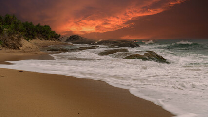 beautiful sunset over the Indian Ocean Sri Lanka