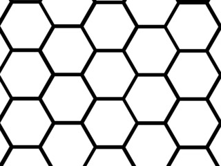 Obraz premium white big hexagon pattern with black background colour