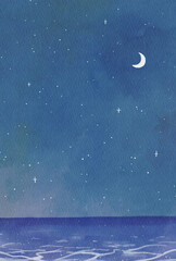 背景素材_水彩テクスチャ_星空