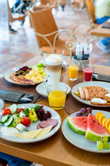 Breakfast Buffet Concept, Breakfast Time in Luxury Hotel, Brunch with Family in Restaurant
