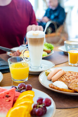 Breakfast Buffet Concept, Breakfast Time in Luxury Hotel, Brunch with Family in Restaurant