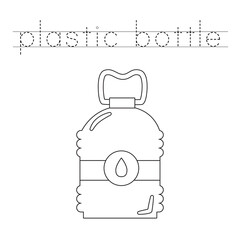 Trace word and color cartoon plastic bottle.