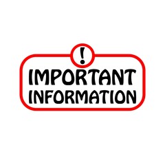 Important information, notification icon isolated on white background