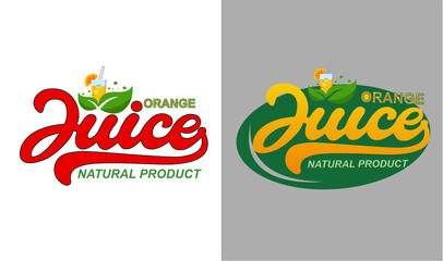 red and yellow fresh orange juice logo