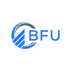 BFU Flat accounting logo design on white  background. BFU creative initials Growth graph letter logo concept. BFU business finance logo design.
