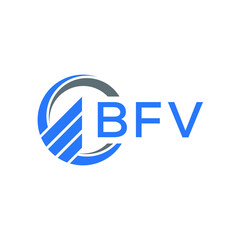 BFV Flat accounting logo design on white  background. BFV creative initials Growth graph letter logo concept. BFV business finance logo design.
