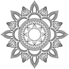 Leaf Flower Petal Coloring Mandala Art Simple Graphic Shape Vector Floral Oriental Outline Vintage Decorative Elements Pattern Illustration Islam Arabic Indian Turkish Mystic Religion Morals Lotus