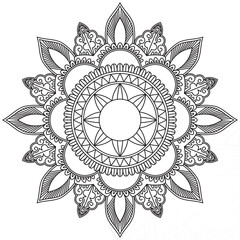 Leaf Flower Petal Coloring Mandala Art Simple Graphic Shape Vector Floral Oriental Outline Vintage Decorative Elements Pattern Illustration Islam Arabic Indian Turkish Mystic Religion Morals Lotus