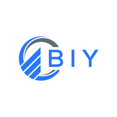 BIY Flat accounting logo design on white  background. BIY creative initials Growth graph letter logo concept. BIY business finance logo design.