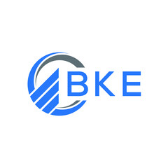 BKE Flat accounting logo design on white  background. BKE creative initials Growth graph letter logo concept. BKE business finance logo design.