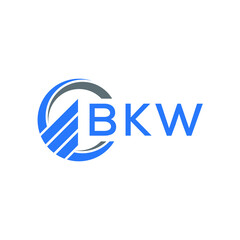 BKW Flat accounting logo design on white  background. BKW creative initials Growth graph letter logo concept. BKW business finance logo design.