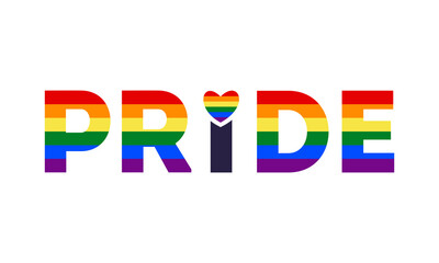 LGBTQ pride month in june in every year. Rainbow sign pride community typography design for banner, poster, card and background template.