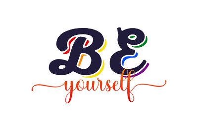 Be proud LGBTQ pride month in june in every year. Rainbow sign pride community typography design for banner, poster, card and background template.