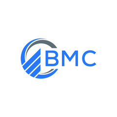 BMC Flat accounting logo design on white background. BMC creative initials Growth graph letter logo concept. BMC business finance logo  design.