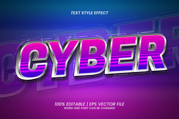 Cyber Text Effect Editable 3D Futuristic Style