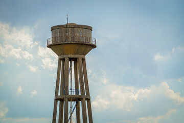 Water tower on the field which every village has one at South Eastern side of Turkey
