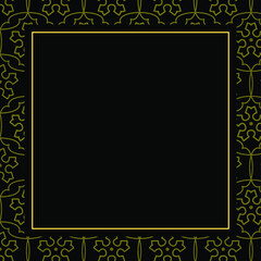 luxury frame gold and blackbackground vector for blank, price or social media, mock up or bithday, wedding party invitation