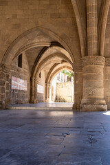 Columns and arches of Loggia of St. John at Street of the Knights of Rhodes