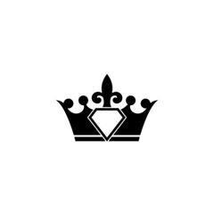 Crown logo king royal icon isolated on white background