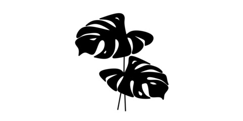 Leaves. illustration.Tropical leaves silhouettes. Tropical background design with exotic palms and plants.