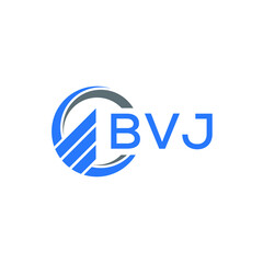 BVJ Flat accounting logo design on white background. BVJ creative initials Growth graph letter logo concept. BVJ business finance logo design. 