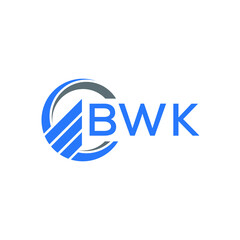 BWK Flat accounting logo design on white  background. BWK creative initials Growth graph letter logo concept. BWK business finance logo design.