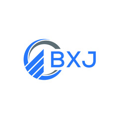 BXJ Flat accounting logo design on white  background. BXJ creative initials Growth graph letter logo concept. BXJ business finance logo design.