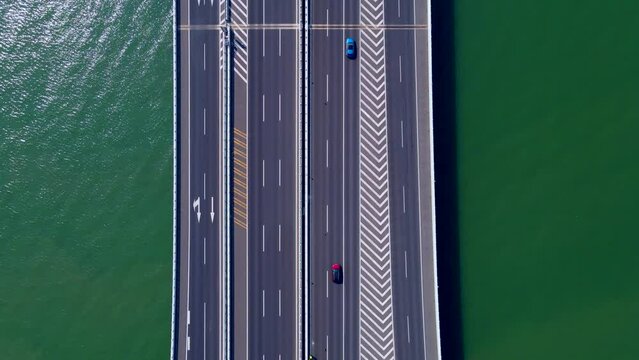Aerial photography of Qingdao Jiaozhou Bay Bridge