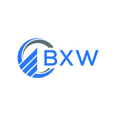 BXW Flat accounting logo design on white  background. BXW creative initials Growth graph letter logo concept. BXW business finance logo design.