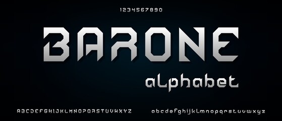 Fototapeta na wymiar Barone, modern creative alphabet with urban style template