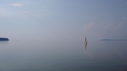 boat in the fog