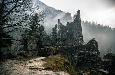 Old fortress castle in the mountains.a