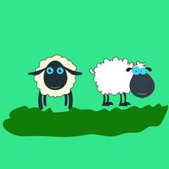Vector illustration of cartoon sheep eps 10
