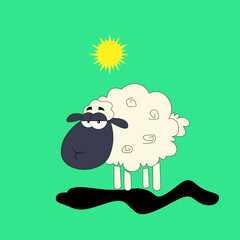 Vector illustration of cartoon sheep eps 10