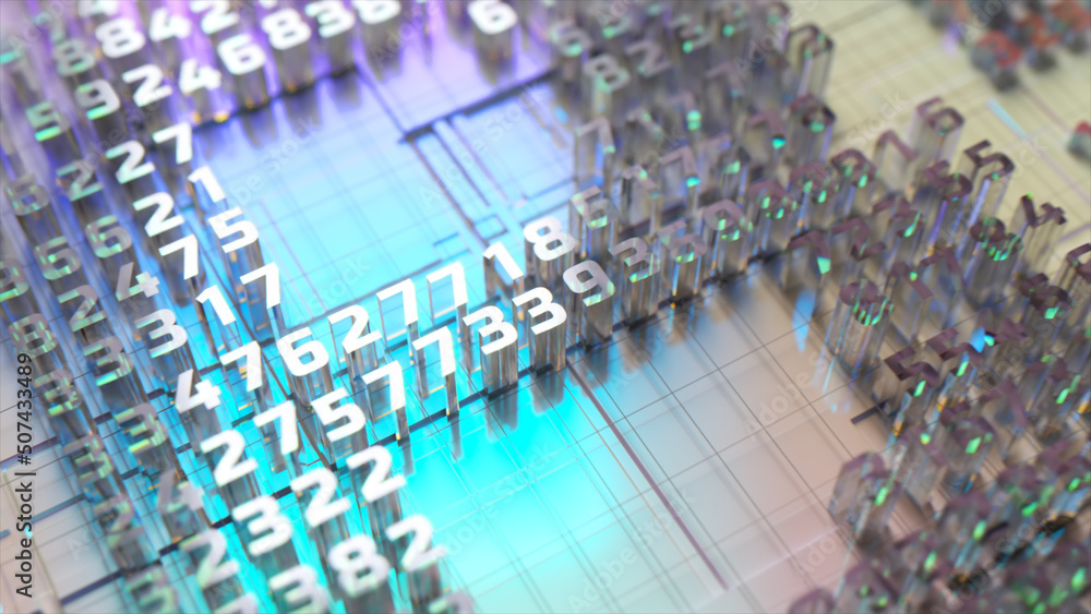 Poster bitcoin logo in the form of a microcircuit. cryptocurrency transactions. blockchain. gray blue color