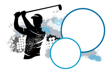 Golf sport graphic with text buttons. - 507433495