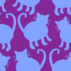 Kids seamless cats pattern for fabrics and textiles and packaging and gifts and cards and linens and wrapping paper