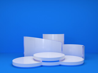 3d rendering of circle podium for show product
