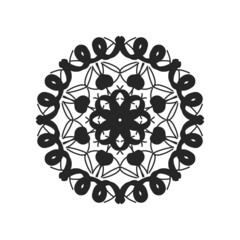 Isolated mandala graphic vector. Polar design black on white background. Design print for pattern, symbol, embroidery, textile.