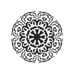 Isolated mandala graphic vector. Polar design black on white background. Design print for pattern, embroidery, textile.