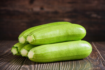 vegetable zucchini on wooden table