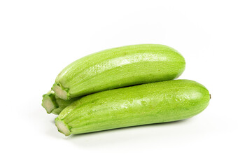 vegetable zucchini isolated on white background. 