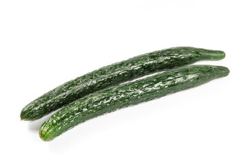fresh cucumber isolated on white background. 