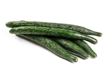 fresh cucumber isolated on white background. 