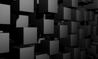 Abstract Dark Cubes Futuristic Design Background